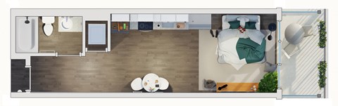 Floor plan for studio, 1 bath, 471 sqft