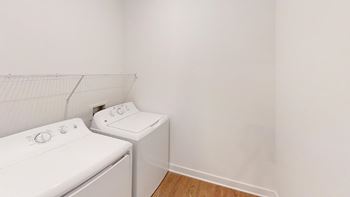 Each apartment comes equipped with full size washers and dryers.