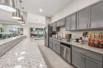Resident clubroom with kitchen