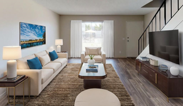 El Cajon apartment for rent - a living room with a couch a table and a television