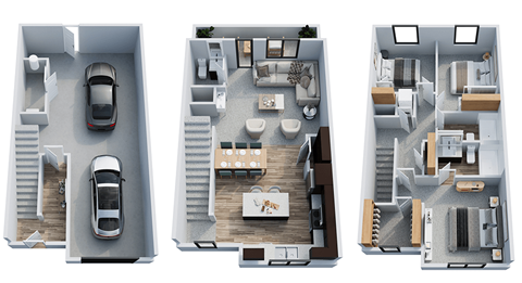 Floor plan for 3 beds, 2.5 baths, 1576 sqft