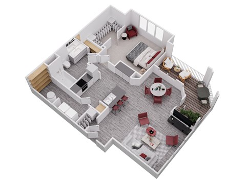 Floor plan for 1 bed, 1 bath, 850 sqft