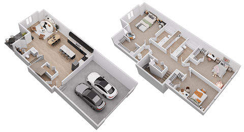 Floor plan for 3 beds, 2.5 baths, 1657 sqft