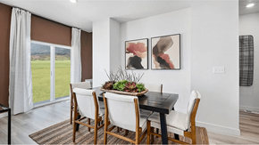 Heber City townhouse for rent - A dining room with a table set for four.