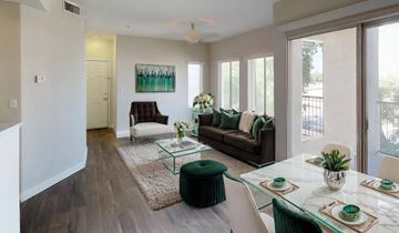 Phoenix apartment for rent - a living room and dining room with a table and chairs