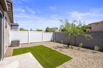 Backyard with grassy area