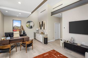 Living room and dining room
