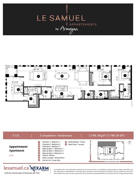 Floor plan for 3 beds, 3 baths, 2444 sqft