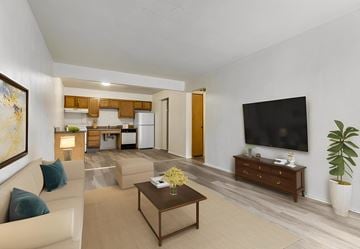 Saint Louis apartment for rent - a living room with a couch and a coffee table