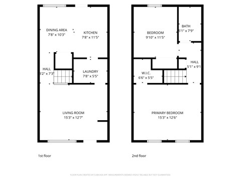 Floor plan for 2 beds, 1 bath, 756 sqft