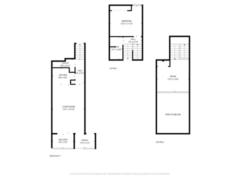 Floor plan for 1 bed, 1 bath, 750 sqft