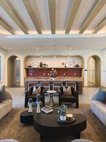 San Marcos apartment for rent - A modern living room with a large coffee table and comfortable seating.