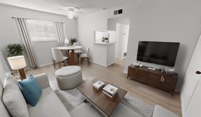 Austin apartment for rent - a living room with a couch and a tv