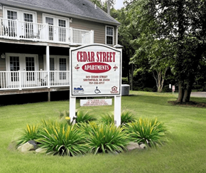 Smithfield apartment for rent - a sign in the front yard of a house with a white house