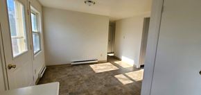 Leroy, Genesee County apartment for rent - an empty living room with white walls and a window