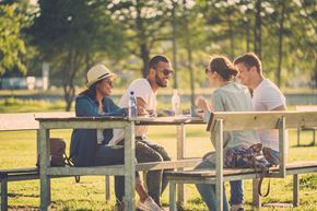Cross Lanes apartment for rent - people sitting at a picnic table in a park