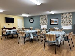 Salisbury apartment for rent - A room with tables and chairs set up for a meeting or event.