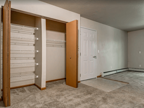 Saugatuck apartment for rent - an empty bedroom with a closet and a door