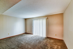 Carey apartment for rent - an empty living room with a large window with blinds