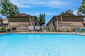 Three sparkling swimming pools