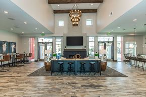 Santa Maria apartment for rent - A large open space with a fireplace and bar area.