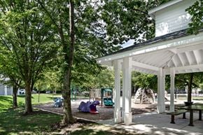 Lawrenceville apartment for rent - A playground with a white pavilion and a slide.