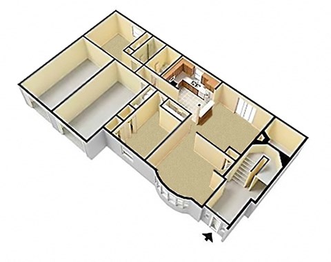 Floor plan for 2 beds, 2 baths, 1100 sqft