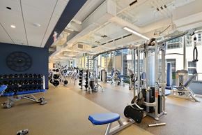 Chicago apartment for rent - a gym with weights and cardio equipment in a building