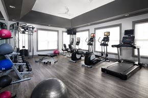 Sharon apartment for rent - Fitness center with cardio and weight equipment