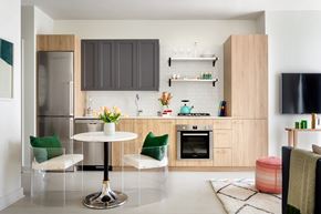 Chicago apartment for rent - Modern kitchens with Bosch appliances in 1 Bedroom Apartment Floor Plans at Landmark West Loop Apartments in Chicago, IL