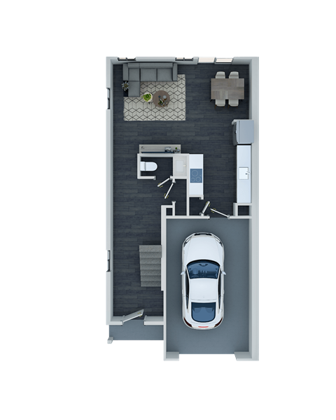 Floor plan for 3 beds, 3.5 baths, 1610 sqft