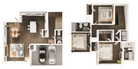 Floor plan for 3 beds, 2.5 baths, 1471 sqft