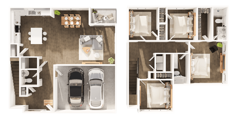 Floor plan for 4 beds, 2.5 baths, 1812 sqft