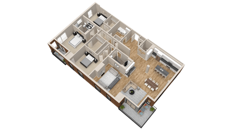 Floor plan for 3 beds, 2.5 baths, 2585 sqft