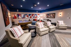 Lynchburg apartment for rent - A room with a pool table and several chairs.