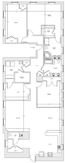 Floor plan for 3 beds, 2 baths, 2634 sqft