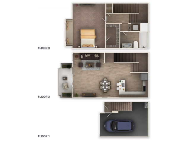 Floor plan for 1 bed, 1 bath, 796 sqft