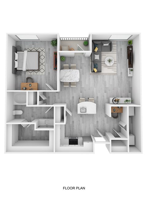 Floor plan for 1 bed, 1 bath, 824 sqft