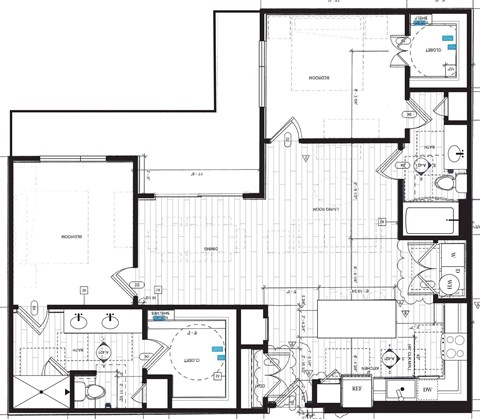 Floor plan for 2 beds, 2 baths, 1190 sqft