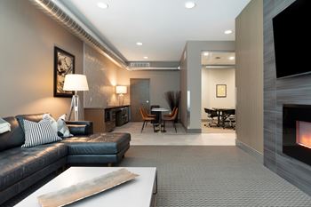 Business center with conference room and private work rooms