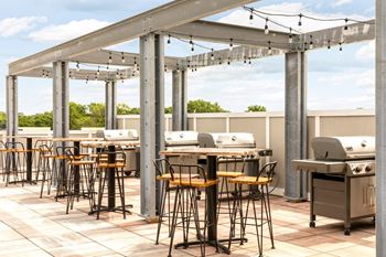 Gas grill stations and outdoor tv lounge