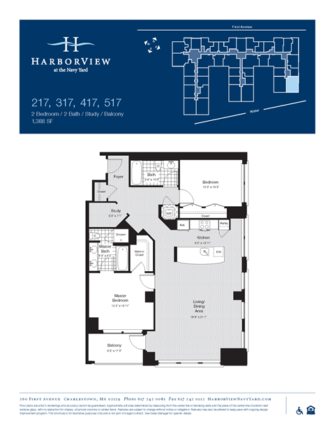 Floor plan for 2 beds, 2 baths, 1388 sqft