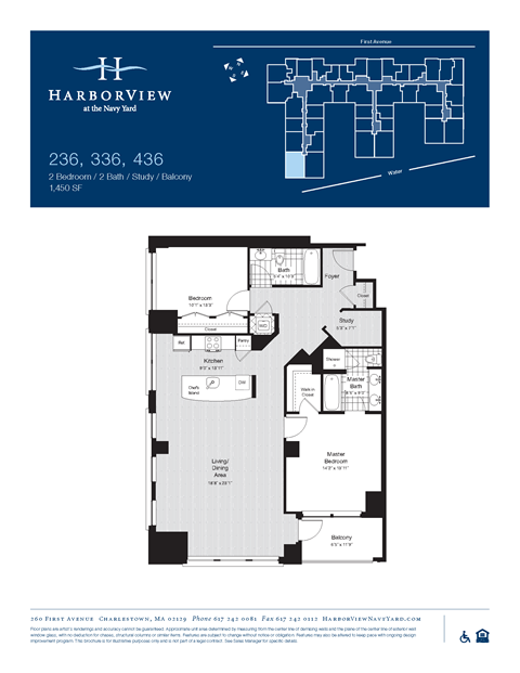 Floor plan for 2 beds, 2 baths, 1449 sqft