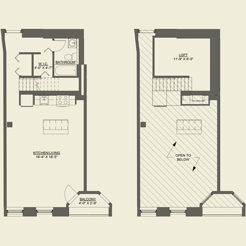 Floor plan for studio, 1 bath, 760 sqft