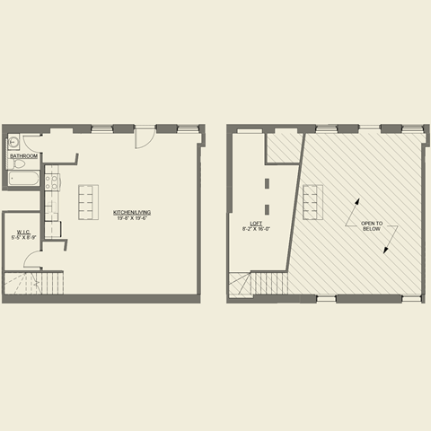 Floor plan for studio, 1 bath, 803 sqft