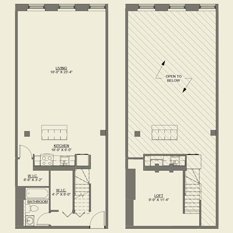 Floor plan for studio, 1 bath, 1067 sqft
