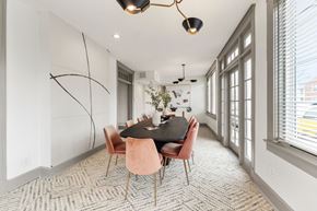 Independence apartment for rent - A dining room with a table and chairs.