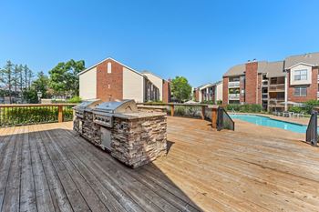 Grilling stations poolside