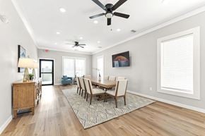 Lawrence apartment for rent - A dining room with a wooden table and chairs.