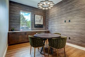 Littleton apartment for rent - a dining room with a round table and chairs